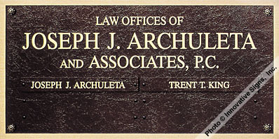 Archuleta_Plaque_Cast_Bronze_Law_Sign