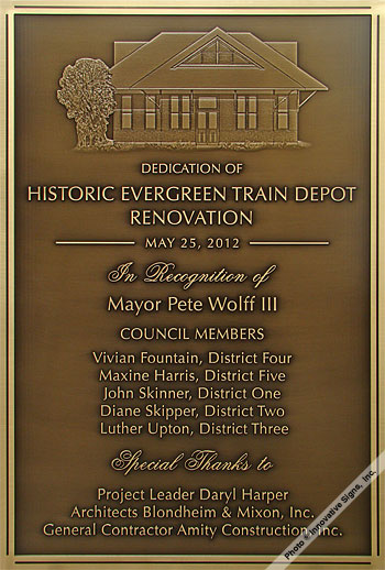 Evergreen_Train_Plaque_Engraved_Bronze_Government_Facility_Plaque